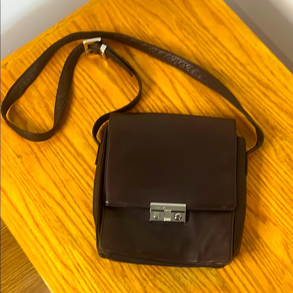 Perlina Leather Brown Crossbody